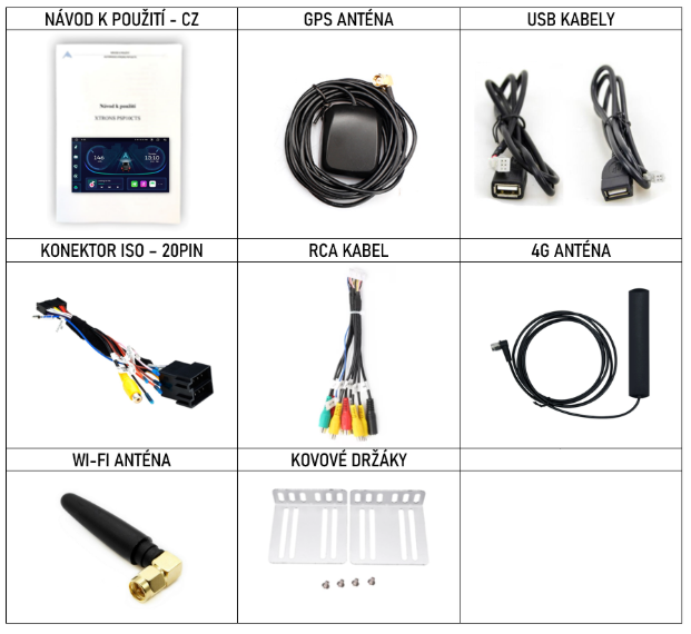 CZ - příslušenství pro autorádio do Xtrons 2DIN - evtech.cz